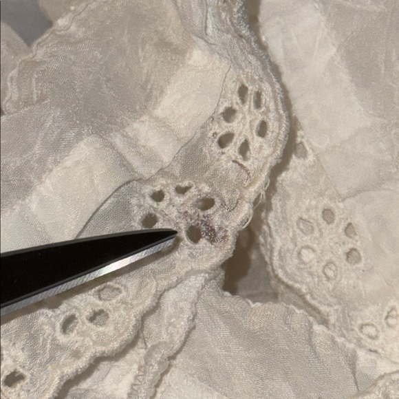 Johnny Was Size Extra Small Egg Shell Off White Sheer Tunic Long Sleeve Top Cute - Picture 7 of 15